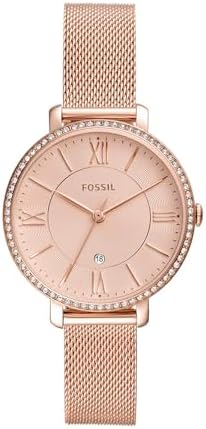 Fossil Women's Jacqueline Stainless Steel Dress Quartz Watch One Size Rose  Gold Glitz Mesh price in Saudi Arabia | Amazon Saudi Arabia | kanbkam