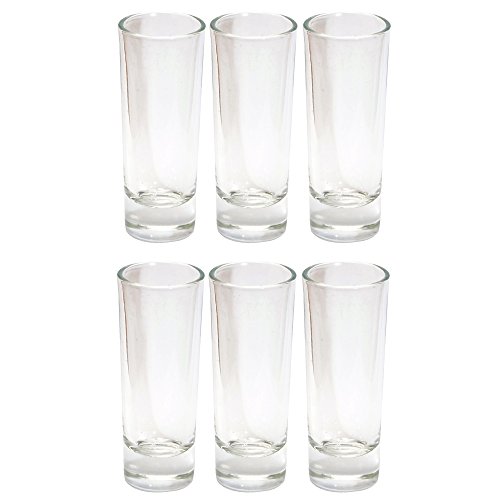 Thirsty Rhino Anja, Round 2 oz Tall Shooter Shot Glass with Heavy Base, Clear Glass, Set of 6 - Thumbnail 2