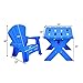 Costzon Kids Table and Chair Set, Outdoor Toddler Activity Table and Adirondack Chairs for Picnic, Garden, Patio, Backyard & Beach, Kids Outdoor Table and Chair Set (Blue)