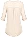 Women Tops and Blouses, Vivilli Ladies Henley V Neck Cuffed Sleeve Lightweight Stretchy Day to Work Tee Shirts Beige X-Large