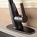 Hotis Commercial Pull Down Single Lever Prep Sprayer Single Handle Pull Down Kitchen Sink Faucet, Lead-Free Oil Rubbed Bronze Kitchen Faucet with Deck Plate