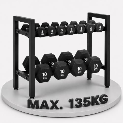 BOLUDON 2-Tier Dumbbell Rack, Compact Weight Storage Stand at Amazon