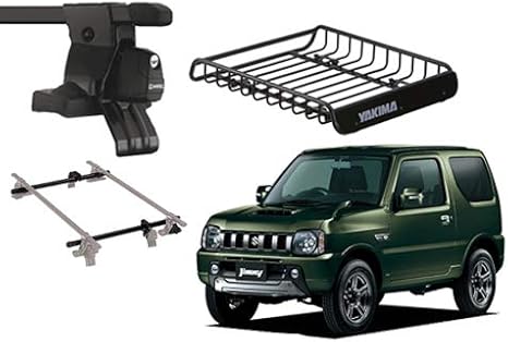 Amazon 正規輸入品 スズキ ジムニー Jb23型 Jb33w Jb34w型 ルーフレールなし車両用 Innoベースラック Yakimaロードウォーリアー セット ヒッチメンバー 車 バイク