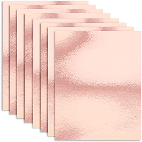 50 Pack Metallic Rose Gold Cardstock Sheets for Arts and Crafts, Single