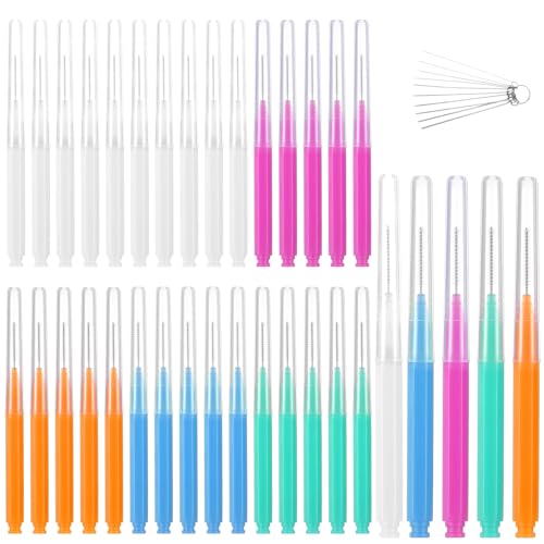 40 Pcs Shower Head Cleaner Tool Set, 30 Pcs Shower Head Cleaning Brush, and 10 Unclogging Pins with Storage Boxes, Cleaner Picks for Small Hole Anti-Clogging Nozzle Household Bathroom Kitchen