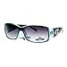 CG Eyewear Rhinestone Studded Narrow Rectangular Designer Fashion Sunglasses Black Blue