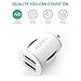 AUKEY Car Charger, Flush Fit Dual Ports & 4.8A Output for iPhone 7 / 6s / Plus, iPad Pro / Air 2 / mini, Samsung Galaxy Note8 / S8 / S8+ and More - White