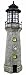 Solar Lighthouse Garden Figurine Light, Gray Color, 39