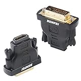 DVI to HDMI, Benfei Bidirectional DVI (DVI-D) to HDMI Male to Female Adapter with Gold-Plated Cord 2 Pack