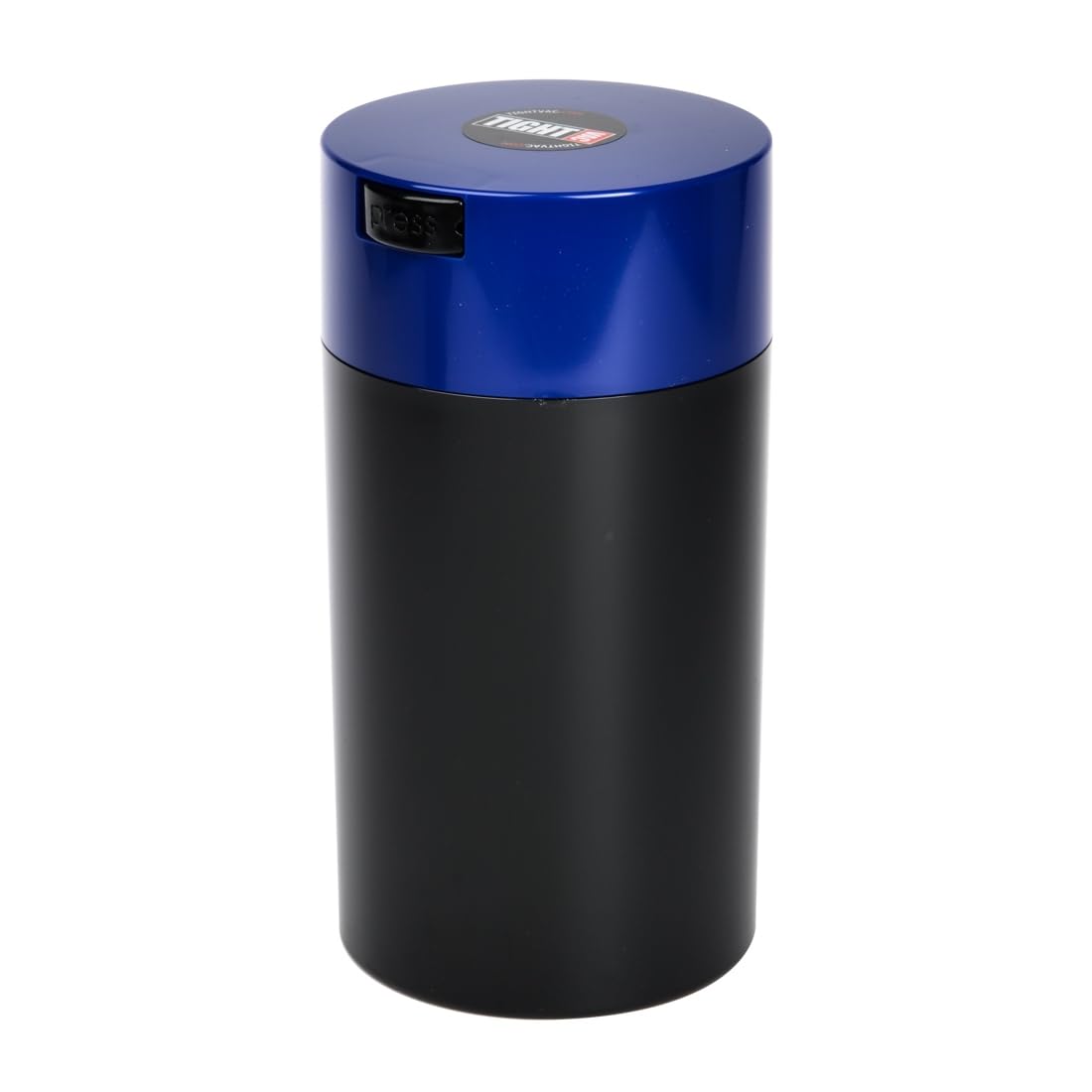 Tightpac America, Inc. Tightvac-3 to 12 Oz Vacuum Sealed Storage Container, 1.3-Liter/1.1-Quart, Dark Blue Cap & Black Body