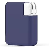 YSCLBAHUKE 140W Soft Silicone Power Adapter Sleeve Case - Compatible with MacBook Pro 16 inch 2024-2021 (M4 M3 M2 M1 Chip, A3186 A3403 A2991 A2780 A2485) - Charger Accessories,Navy Blue