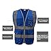 GOGO 9 Pockets High Visibility Zipper Front Safety Vest With Reflective Strips, Meets ANSI Standards