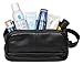 WODISON Vintage PU Leather Mens Travel Toiletry Bag Shaving Dopp Kits Organizer with Gift Box Black，Christmas Gifts Idea for Men