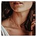 S.J JEWELRY Women Simple Delicate Full Moon 14K Gold Plated/Rose Gold/Silver Plated Layered Pendant Handmade Star Chokers Necklaces (Rose Gold)