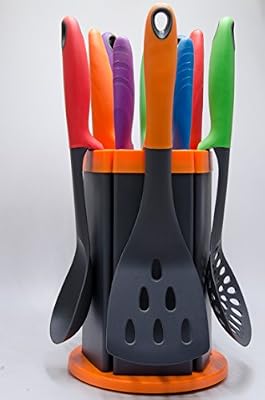 Aveline 11 Piece Complete Stainless Steel Knife and Cooking Utensils Home Kitchen Tools and Gadgets Set and Tools Holder