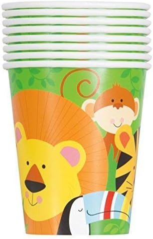 Jungle Animal Birthday Party Supplies 16 Plates 16 Cups 16 Napkins 1 Tablecloth Free Balloons and Assorted Colour Pencils-Serves 16 Guests - Image 4