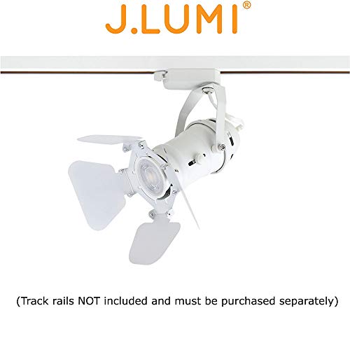 J.LUMI TRK9600W LED Track Light Fixture | Includes LED 5W Bulb | Vintage Mini Spotlight | Adjustable Tilt Angle, White Paint Finish | Compatible Rail RAL1002W (not Included) - Thumbnail 2