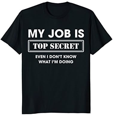 Mens Funny Job Top Secret Agent T-Shirt FBI Detective XL Black