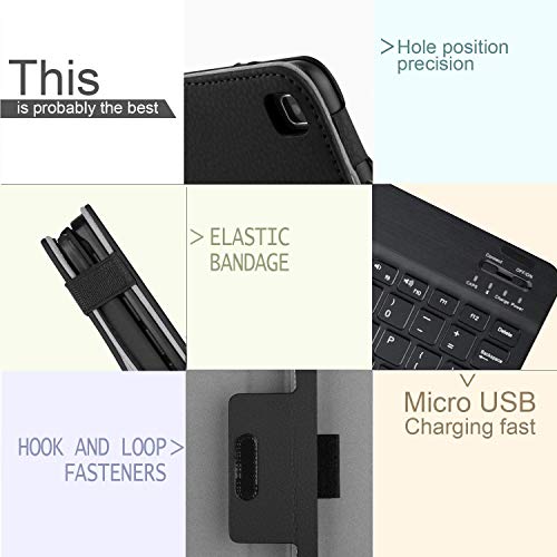 IVSO LG G Pad F2 8.0 Sprint (LK460) Tablet Case with Keyboard - Detachable Wireless Keyboard Front Prop Stand Case for LG GPad F2 8.0 Sprint Model LK460 8-Inch Android Tablet 2017 Release (Black) - Thumbnail 3