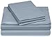 Amazon Brand – Pinzon 400 Thread Count Egyptian Cotton Sateen Hemstitch Sheet Set - Queen, Dusty Blue