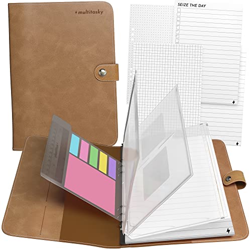 Multitasky Cute Notebooks for Women Beige Planner A5 6 Ring Binder