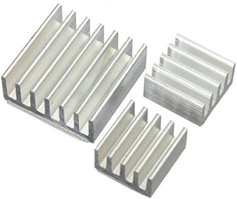 HALJIA 3x Aluminium Heatsink Cooler Cooling set Compatible with Raspberry Pi 3 Model B/Pi 2 Model B/Pi B+ (B plus)