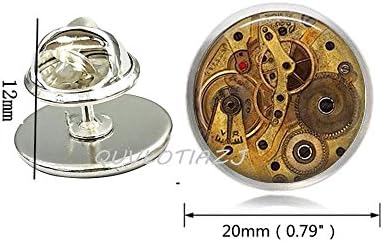 QUVLOTIAZJ Steampunk Brooch Watch Parts Gears Cogs Car Accessories Brooch Key Fob,Gear jewelry,, girlfriend gift,ot324 (A1)