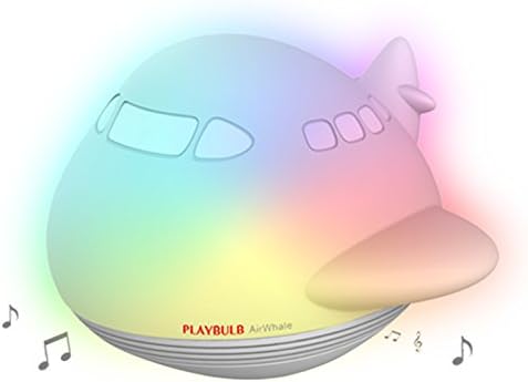 PLAYBULB Night Light Bluetooth Speaker, Wireless Portable LED Music Player, Dimmable Color Changing Nursery Lamp Timer for Kids/Baby/Children/Bedroom (Airplane)