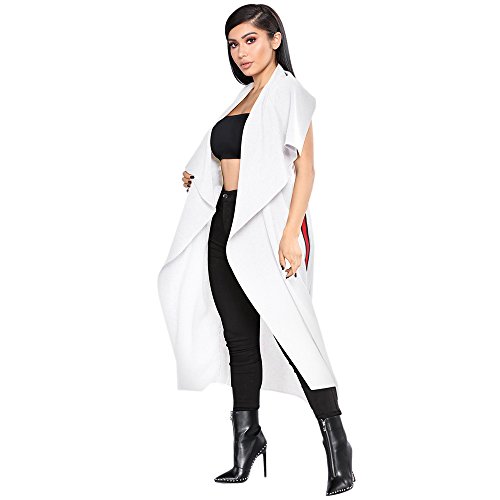 ,solid Open Front Cape Trench Duster Coat Tops Longline Blaz