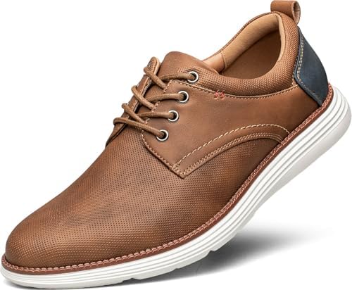 Amazon.com | AWINIWI Men's Casual Dress Shoes Comfortable Brown Fashion Dress  Sneakers Men Office Classic Mens Oxfords Leather Business Casual Shoes  Formal Size 7.5