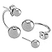 Charisma 8mm Stainless Steel Modern Double Beads Ear Jacket Earrings Front Back Piercing Jewelry (Steel)