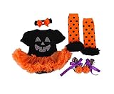 AOZKY Baby Girls' Newborn First Halloween Pumpkin Tutu Outfit Dress 4PCS (6-12M)