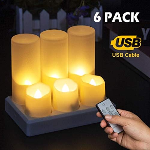 Rechargeable Flameless Candle Tea Lights, LED Flickering Realistic Flames Fake Candle Lights with Remote & Timer,Warm White Emergency Bright Tealights for Illumination, Vow,Marry Me Design,Decoration