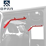 Hooke Road Solid Steel Rear Grab Handles for 2007-2018 Jeep Wrangler JK Unlimited 4-Door - Pair (Red)