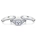 BL Jewelry Sterling Silver 3 Pieces Princess Cut Cubic Zirconia Crisscross Infinity Engagement Wedding Ring Set