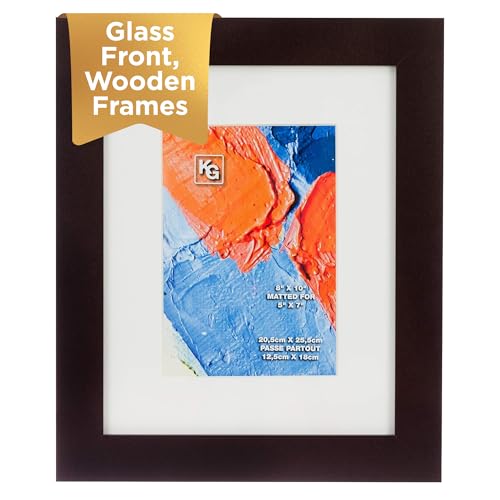 Kiera Grace Classic Langford Wooden Picture Frame, 8" x 10", Dark Brown
