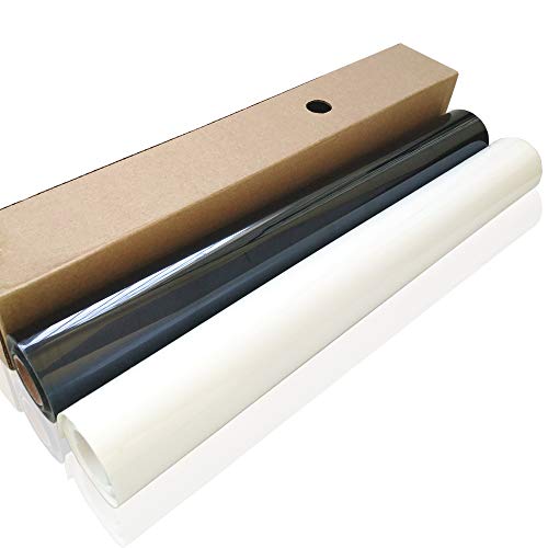 MIPON 2 Packs 11.8" x 10ft Adhesive Heat Transfer Vinyl Roll for T-Shirts,Hats, Clothing,Heat Press Machines Transfer Paper(White and Black)