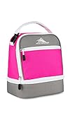 High Sierra Stacked Compartment Lunch Bag, Flamingo/Charcoal/White
