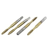 uxcell 4pcs HSS M3 x 0.5mm Screw Thread Straight Flutes Machine Metric Tap