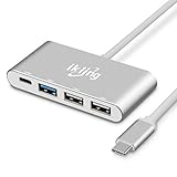 USB C Hub Aluminum Adapter - ikling ik1611S (2017 New Design) Ultra Slim Portable USB C to USB A USB C Power Adapter for MacBook, MacBook Pro 2016, Lenovo, Asus, Google Pixel, USB Type C Device Owner