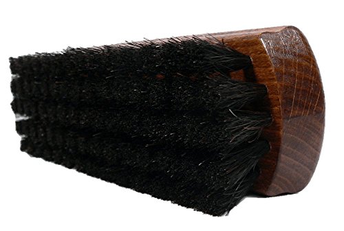 Valentino Garemi Classic Shoe Shine Brush Leather Footwear Polish Horse Hair Made in Germany (Dark Bristles)