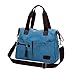 Lonson Unisex Large Capacity Multiple-pockets Shoulder Bag with Removable Strap Blue One Size