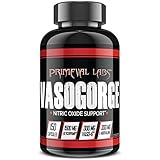 Primeval Labs Vasogorge Black, Nitric Oxide Support, Stimulant-Free, Promotes Greater Vasodilation, Improved Blood Flow & Cellular Swelling, Improved Stability & Shelf-Life, 150 Capsules
