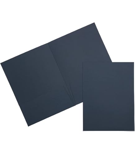 Amazon.com : Oxford Linen Finish Two-Pocket Folders, Navy, Letter