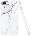 A-Focus Case for iPhone 8 Plus Marble Case, iPhone 7 Plus Case, IMD Design White Marble Pattern Stone Texture Soft Flexible TPU Slim Fit Cover Case for iPhone 7 Plus 8 Plus 5.5 inch Glossy Gray 2