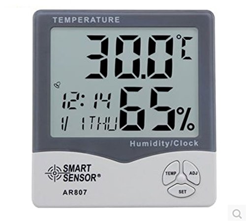 SMART SENSOR Indoor Air Quality Monitor Multi Function Calendar Clock Alarm Digital Temperature Humidity Meter