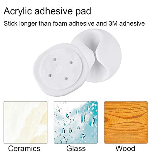 BQTQ 40 Pieces Cable Clips White Cable Holder Self Adhesive Cable