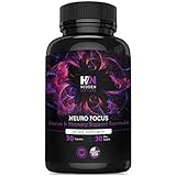 Brain Supplement & Nootropic for Focus, Memory, Mood Support, Brain Boost, Anxiety Relief ǀ Energy Pills, Serotonin & Dopamine Booster with Ginkgo Biloba, Bacopa Monnieri and More Natural Nootropics