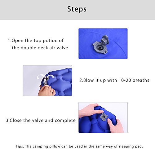MOON LENCE Sleeping Pad with Camping Pillow for Camping Backpacking Ultralight Compact Air Pad Inflatable Lightweight Sleeping Mat Portable Outdoor Hiking Mattress ...