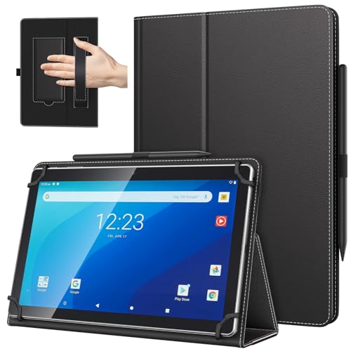 TiMOVO Universal Case for 10.1-Inch Tablet, Black | Touch Screen 9.6-11 Inch Android Tablets, Stylus Loop, Lightweight and Foldable, Hand